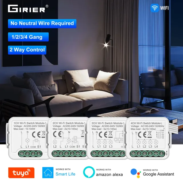 GIRIER Tuya Module de commutateur de lumière WiFi…