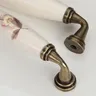 Poignée bouton céramique porcelaine ivoire floral rose… – vue 2