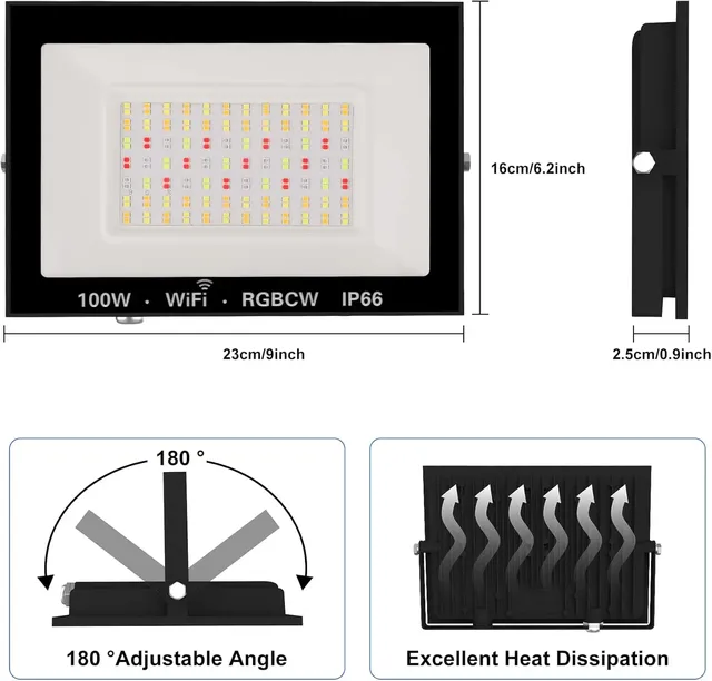 Projecteur LED RGB 100W – vue 6