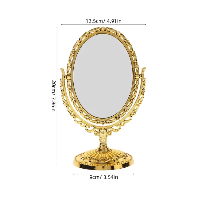 Miroir de maquillage rotatif Vintage ovale rotatif avec… – vue 6