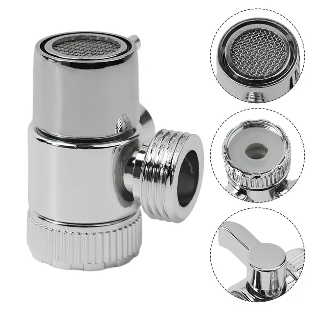 Déviateur robinet trois voies plastique chrome argenté… – vue 5
