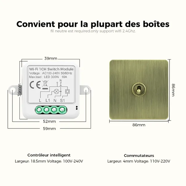Avoir interrupteur intelligent wifi Bronze brossé… – vue 4