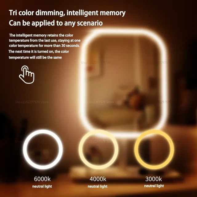 Miroir de maquillage Intelligent LED lumineux avec… – vue 5
