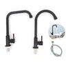 Robinet de cuisine en acier inoxydable noir G1/2 – vue 2