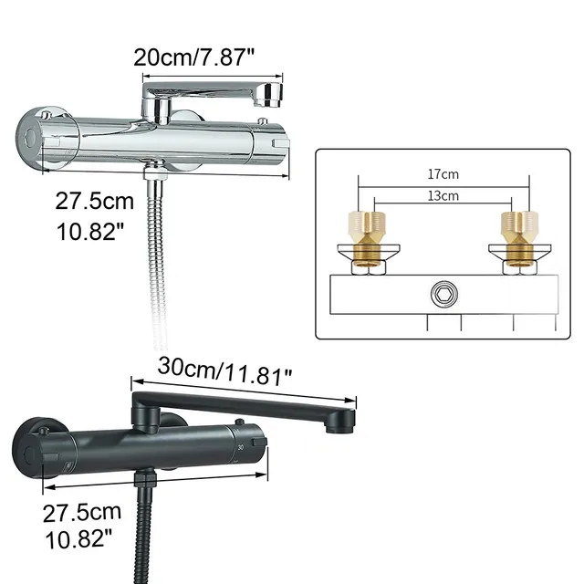 Robinet thermostatique mural mitigeur baignoire douche… – vue 6