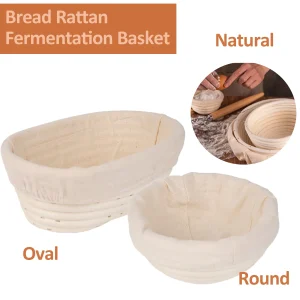 Panier de Fermentation ovale/rond en rotin naturel, bol de cuisson en rotin et osier fait à la main, outil de cuisson professionnel et pour boulangers à domicile Panier de Fermentation ovale/rond en rotin naturel, bol de cuisson en rotin et osier fait à la main, outil de cuisson professionnel et pour boulangers à domicile