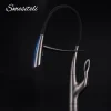 Robinet cuisine capteur extractible monocommande bec flexible douchette laiton brossé silicone noir ergonomique professionnel minimaliste col haut monotrou