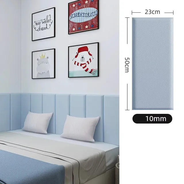 Panneau mural rembourré capitonné vert sarcelle tissu… – vue 4