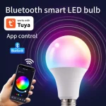 Ampoule Led intelligente Tuya Bluetooth RGBCW, contrôle par application de téléphone E27 220V-240V 110V, lampe LED colorée pour chambre à coucher, lumière ambiante