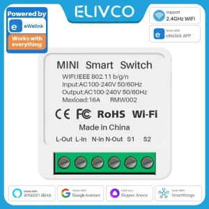 EWelink-Mini commutateur WiFi intelligent, commutateurs bidirectionnels bricolage, disjoncteur, minuterie, prise en charge technique, Alexa, Google Home, Alice, SmartThings, 16A EWelink-Mini commutateur WiFi intelligent, commutateurs bidirectionnels bricolage, disjoncteur, minuterie, prise en charge technique, Alexa, Google Home, Alice, SmartThings, 16A
