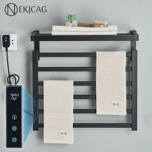 HOElectric-Serviette T1 tactile en aluminium, affichage numérique, contrôle de la température et du temps, chauffe-serviettes, maison intelligente, barre métropolitaine