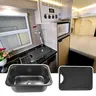 Évier carré cuisine noir inox 304 encastrable mat… – vue 2