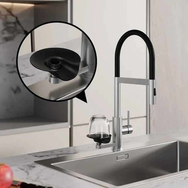 Robinet d'évier de cuisine moderne avec lave-tasse – vue 2