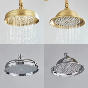 Pommeau de douche Antique à pluie, 8 pouces, Bronze rouge, pomme de douche de plafond de salle de bains, haute pression, or, pulvérisateur supérieur de salle de bains