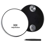 Miroir grossissant 30X avec ventouse, Compact et Durable, miroir de maquillage de voyage pour épir les sourcils, élimine les points noirs