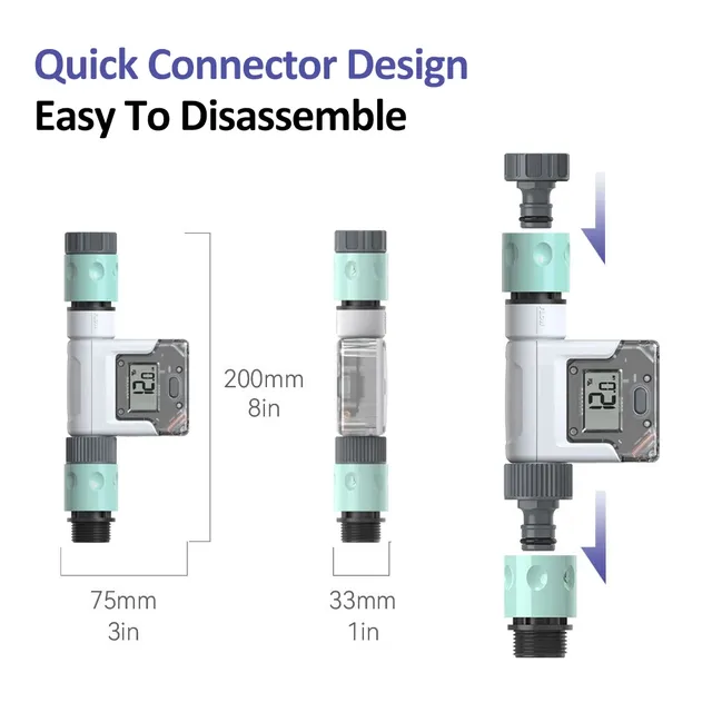 Débitmètre d'eau Wi-Fi pour tuyau d'arrosage – vue 3