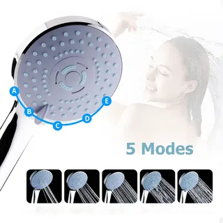 Pommeau de douche à effet de pluie chromé