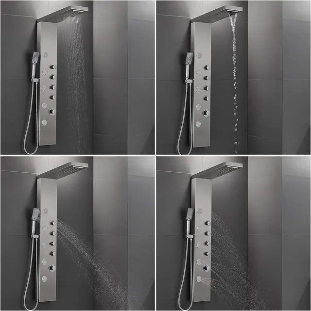 Panneau douche inoxydable 304 brossé antirouille cascade… – vue 2