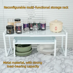 Étagère à épices de cuisine en métal, étagère de rangement en couches d’armoire, étagère de rangement extensible, augmente efficacement l’espace de stockage Étagère à épices de cuisine en métal, étagère de rangement en couches d’armoire, étagère de rangement extensible, augmente efficacement l’espace de stockage