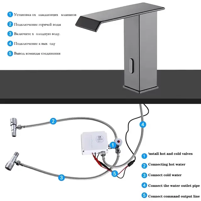 Robinet de lavabo de salle de bains à capteur Intelligent – vue 4