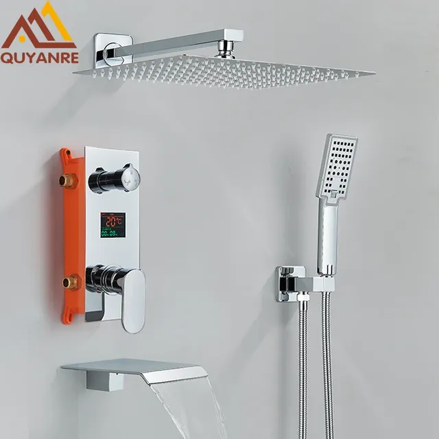 Colonne douche thermostatique murale encastrée écran…