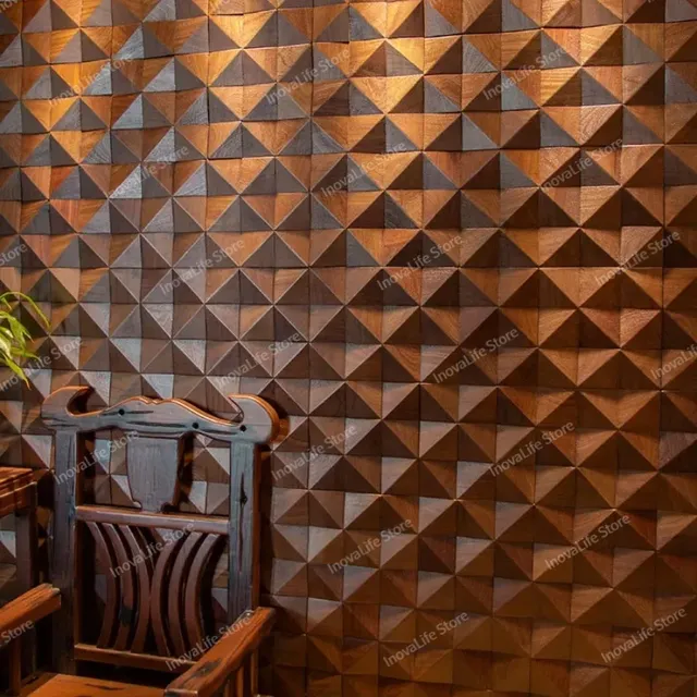 Triangle 3D en bois massif – vue 3