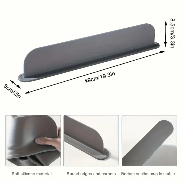 Évier pare éclaboussures silicone anthracite profil… – vue 4