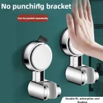 Nouveau Supports de pomme de douche 360 °   Support de douche mural à ventouse réglable, accessoires de salle de bains sans poinçon