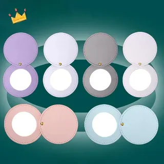 Miroir rotatif rond en cuir
