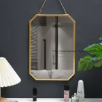 Miroir mural carré en fer forgé de Style nordique, miroir de vanité mural pour salle de bain, maquillage mural