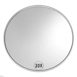 Miroir de maquillage rond portable, grossissement 20X, ventouse, point noir, vanité, HOMake Up Miroir de maquillage rond portable, grossissement 20X, ventouse, point noir, vanité, HOMake Up