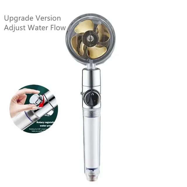 Pommeau douche pressurisé rotation 360 double turbine… – vue 5
