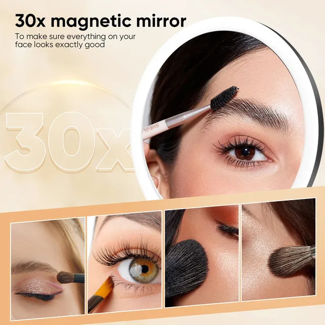Miroir de vanité grossissant 30x avec lumières – vue 4