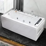 Baignoire moderne multifonctionnelle en acrylique, capacité de charge élevée, stocke/jupe droite, côté touristes, mobilier d&rsquo;intérieur, 1.6 m