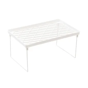 étagère pliable empilable ventilée plastique rigide blanche pieds repliables acier revêtu antidébordement facile nettoyage compacte renforcée étagère pliable empilable ventilée plastique rigide blanche pieds repliables acier revêtu antidébordement facile nettoyage compacte renforcée