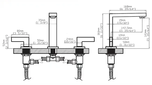 Robinet de lavabo en or brossé – vue 7