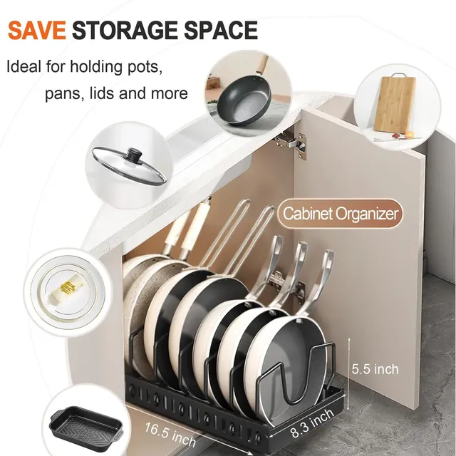 Organisateur casseroles poêles couvercles coulissant… – vue 2