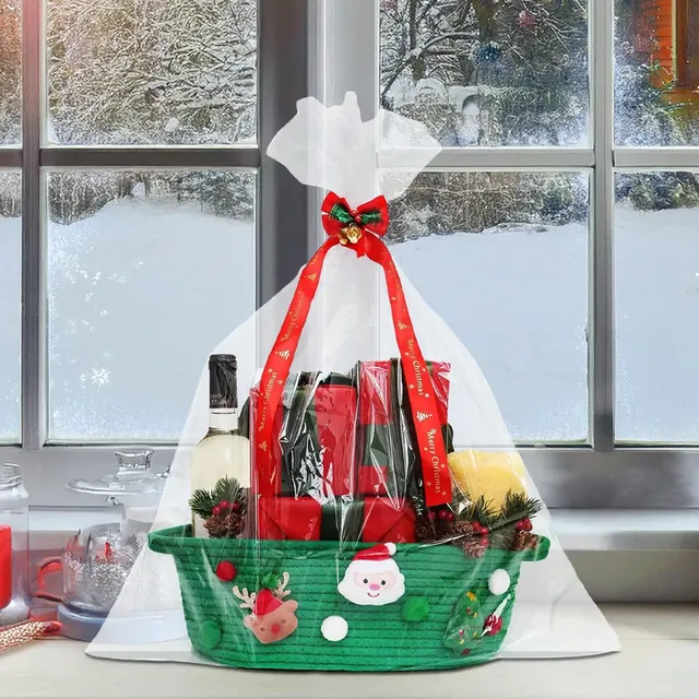 Panier de rangement en coton tissé de noël – vue 4