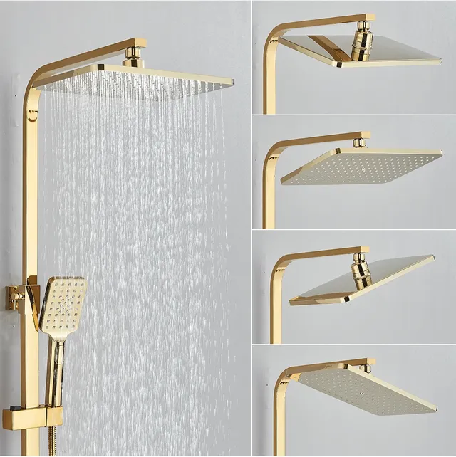 Pommeau de douche noir doré – vue 4