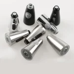 Robinet extractible pour évier de cuisine, noir, Chrome, accessoires, aération, pomme de douche, lavabo, bec anti-éclaboussures