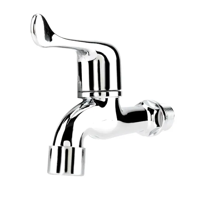 Robinet machine laver mural chromé plastique bec unique… – vue 5