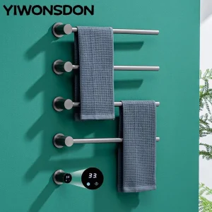 HOElectric-Chauffe-serviettes en fibre de carbone, affichage numérique, température, contrôle du temps, maison intelligente, sèche-linge à barre dissimulée, métropolitain