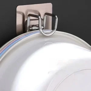 Crochets de lavabo en alliage de Zinc, cintre adhésif multifonctionnel pour cuisine et salle de bains, support de rangement sans perceuse pour lavabo à serviettes, 2 pièces