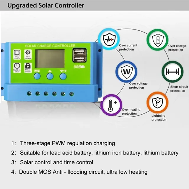 Contrôleur de panneau solaire 30A 20A 10A – vue 6