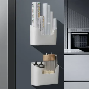 Support de rangement adhésif mural de cuisine, boîte de rangement multifonctionnelle pour porte d’armoire sous évier, étagère à tiroir, organisateur de salle de bains Support de rangement adhésif mural de cuisine, boîte de rangement multifonctionnelle pour porte d’armoire sous évier, étagère à tiroir, organisateur de salle de bains