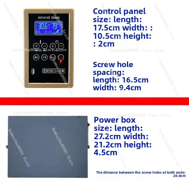 Panneau commande sauna infrarouge noir écran LCD… – vue 2