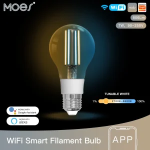 MOSE Tuya WiFi ampoule à Filament intelligente E27 lumière d&rsquo;économie d&rsquo;énergie réglable APP télécommande travail Alexa Google Home pour commande vocale
