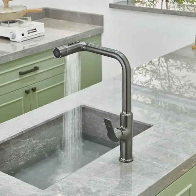 Robinet de cuisine gris pistolet – vue 4