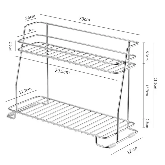 Supports de rangement de cuisine en acier inoxydable – vue 6
