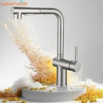 Robinet d&rsquo;évier rotatif en dégradbrossé, robinet de cuisine, robinet de grue, pulvérisateur d&rsquo;eau froide et chaude, lavage de robinets pour nervures de cuisine